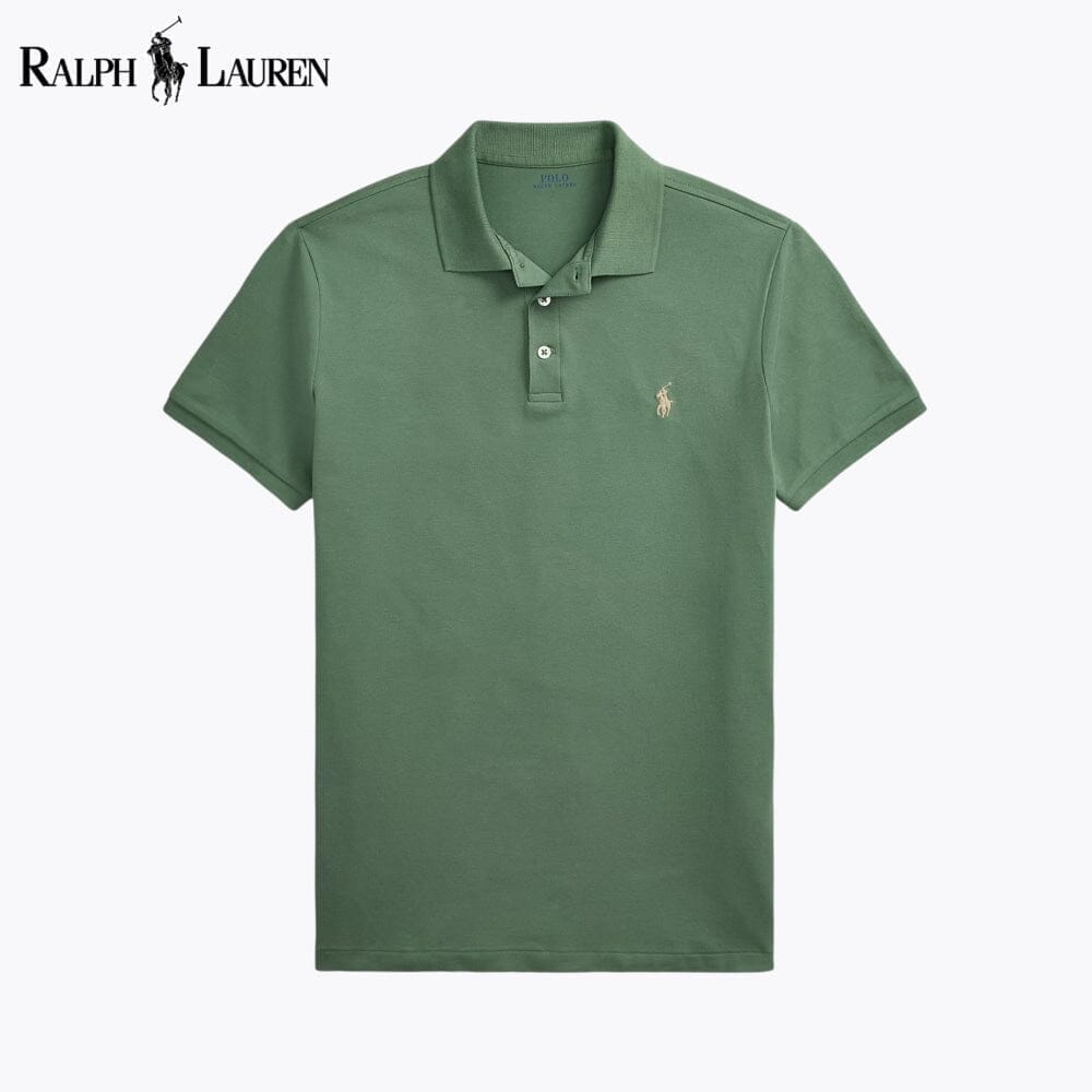 RL Custom Slim Fit Stretch Mesh Polo Shirt Ralph Lauren Adelstein Green S 