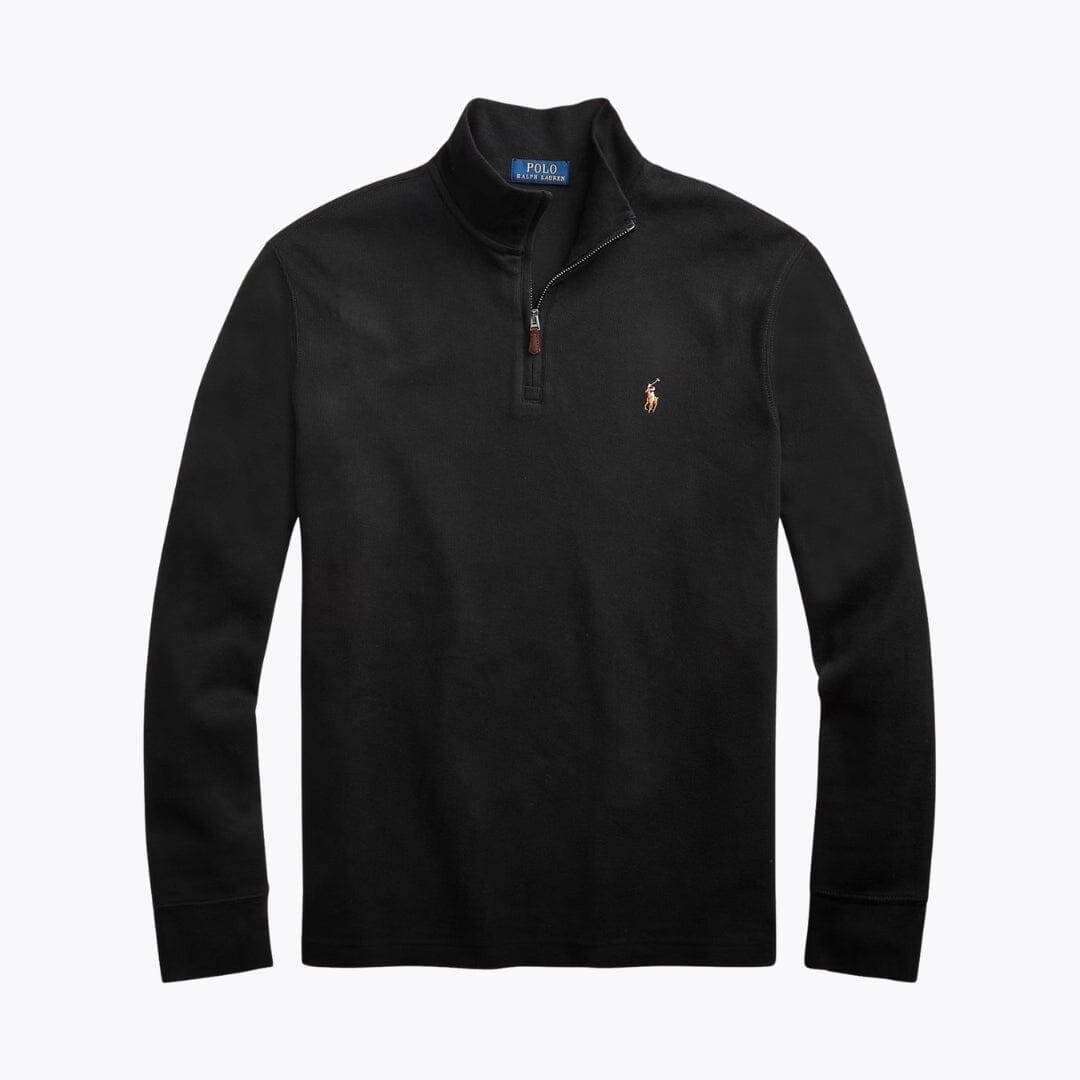 RL Estate-Rib Quarter-Zip Pullover Ralph Lauren Adelstein Black S 