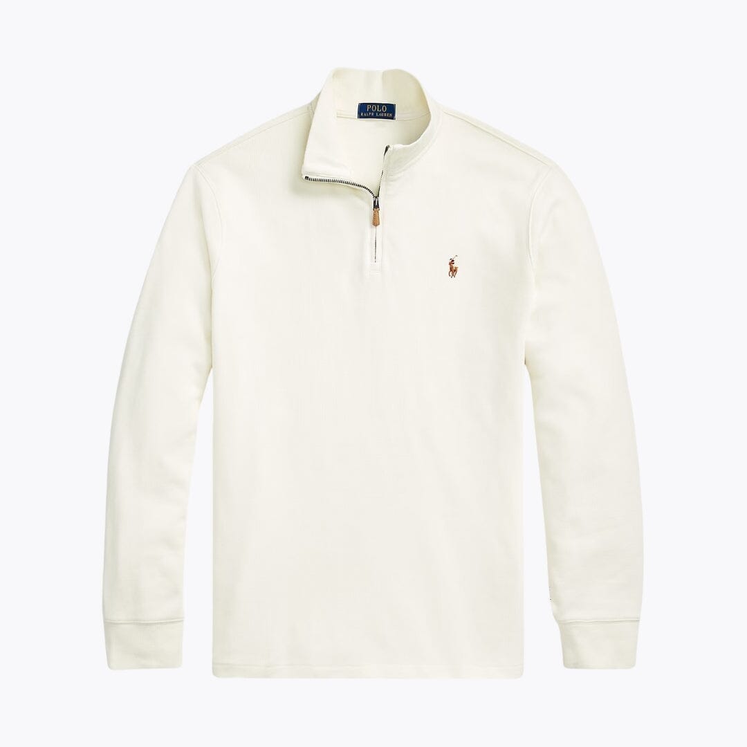 RL Estate-Rib Quarter-Zip Pullover Ralph Lauren Adelstein Parchment Cream S 