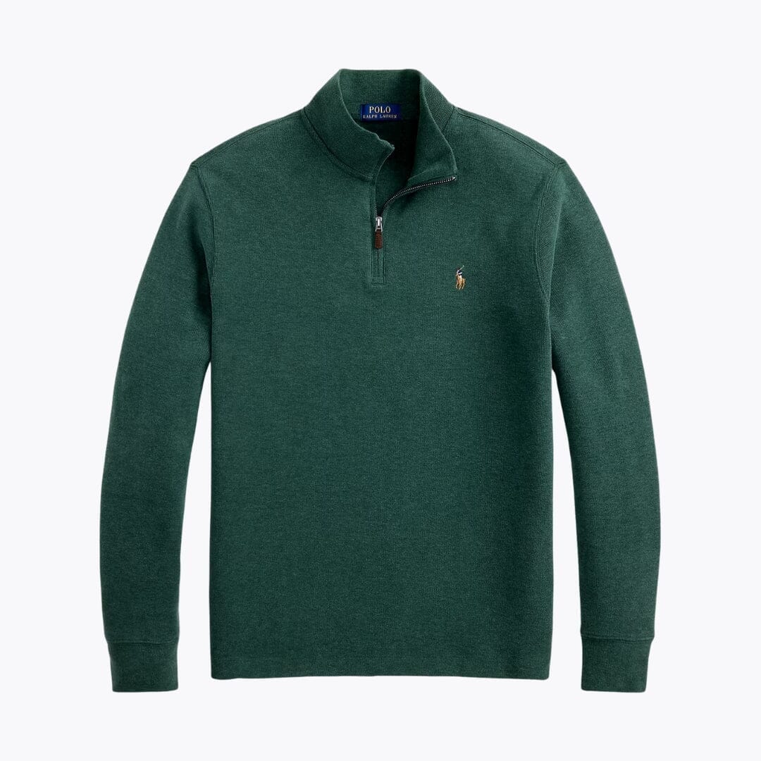 RL Estate-Rib Quarter-Zip Pullover Ralph Lauren Adelstein Scotch Pine Heather S 