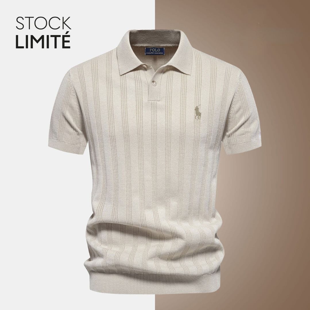 RL Exclusive Men's Textured Knit Polo Shirt Ralph Lauren Adelstein Beige S 