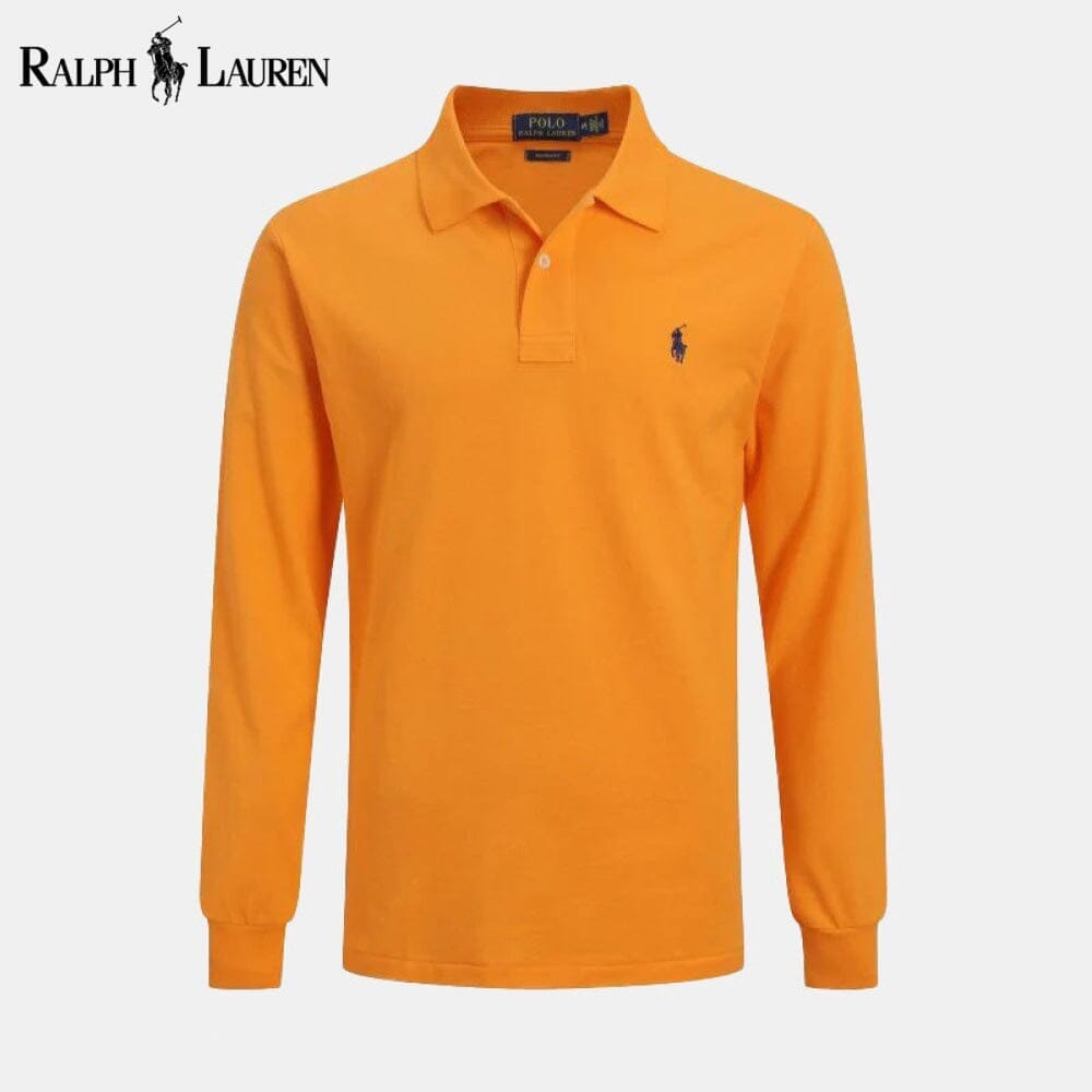 RL Long Slim Fit Dress Shirt Ralph Lauren Adelstein Orange S 