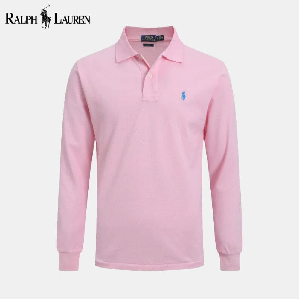RL Long Slim Fit Dress Shirt Ralph Lauren Adelstein Pink S 