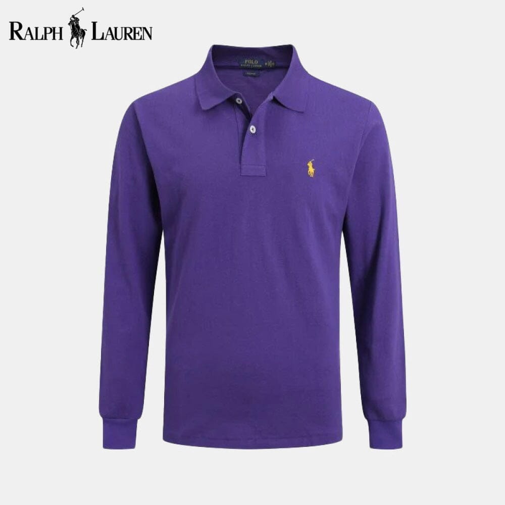 RL Long Slim Fit Dress Shirt Ralph Lauren Adelstein Purple S 