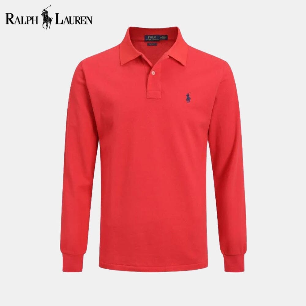RL Long Slim Fit Dress Shirt Ralph Lauren Adelstein Red S 