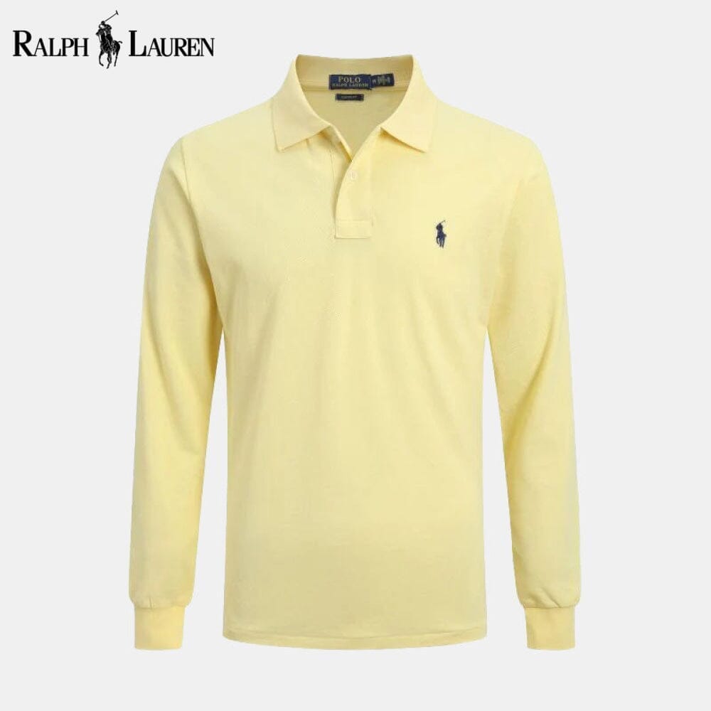 RL Long Slim Fit Dress Shirt Ralph Lauren Adelstein Yellow S 