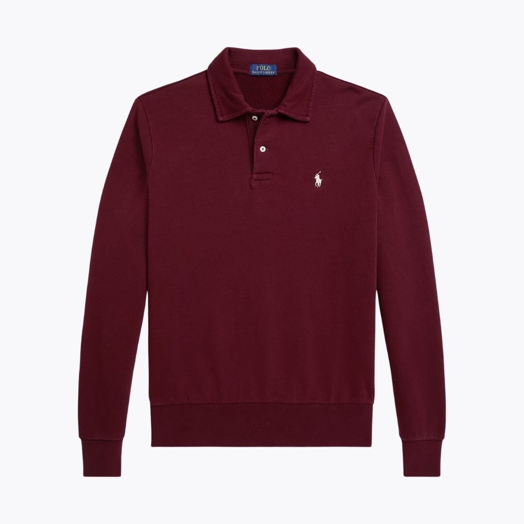 RL Loopback Fleece Collared Sweatshirt Ralph Lauren Adelstein Classic Wine S 