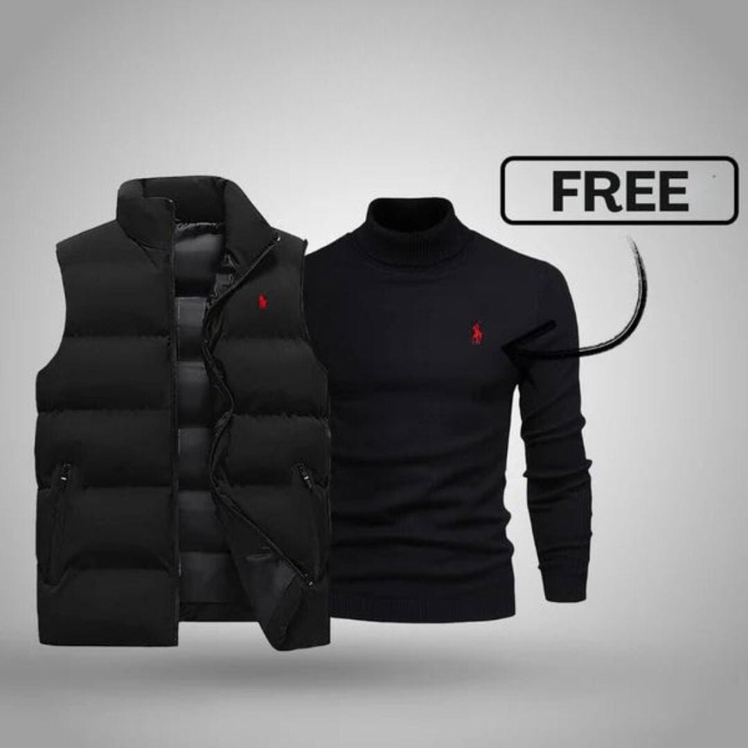 RL Men's Vest + Free Sweater (Clearance) Ralph Lauren Adelstein NoirSchwarz Schwarz M