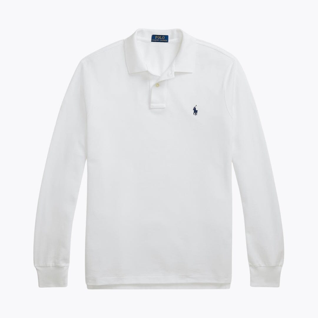 RL Mesh Long-Sleeve Polo Shirt Ralph Lauren Adelstein White S 