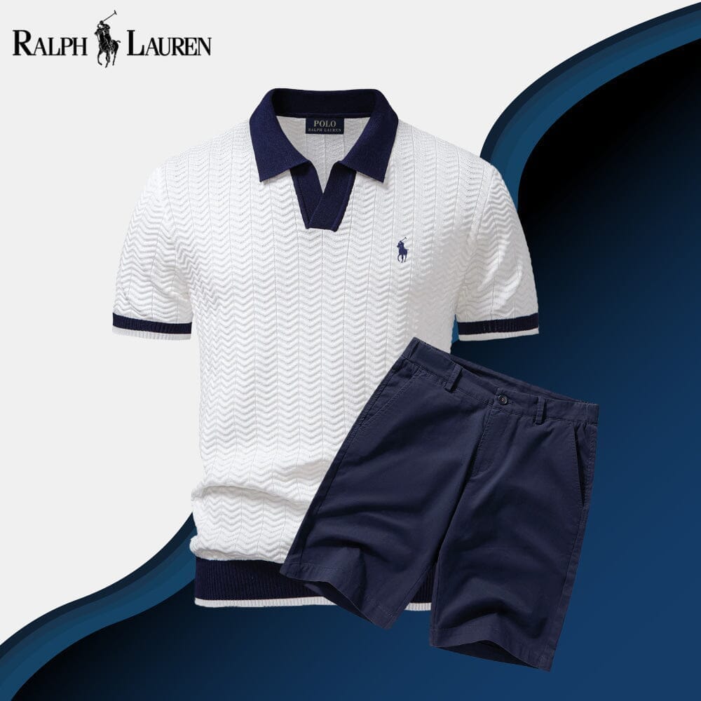 RL Old Money Polo Shirt + Shorts Set Ralph Lauren Adelstein Snow White S 