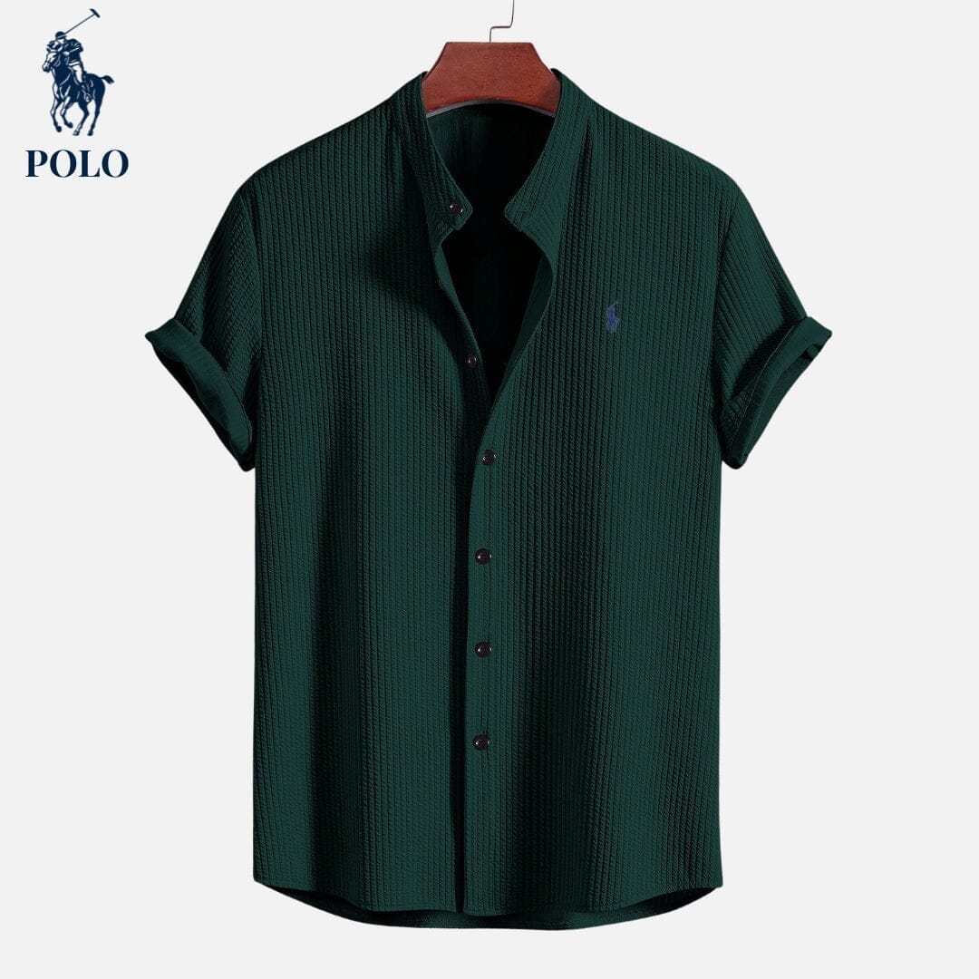 RL Polo Hampton Collar Shirt Ralph Lauren Adelstein Dark Green S 