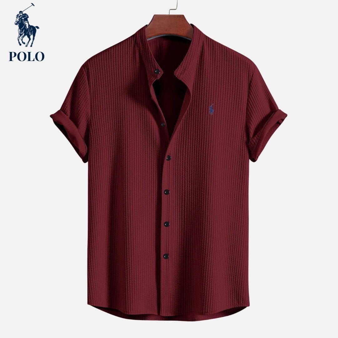 RL Polo Hampton Collar Shirt Ralph Lauren Adelstein Red S 