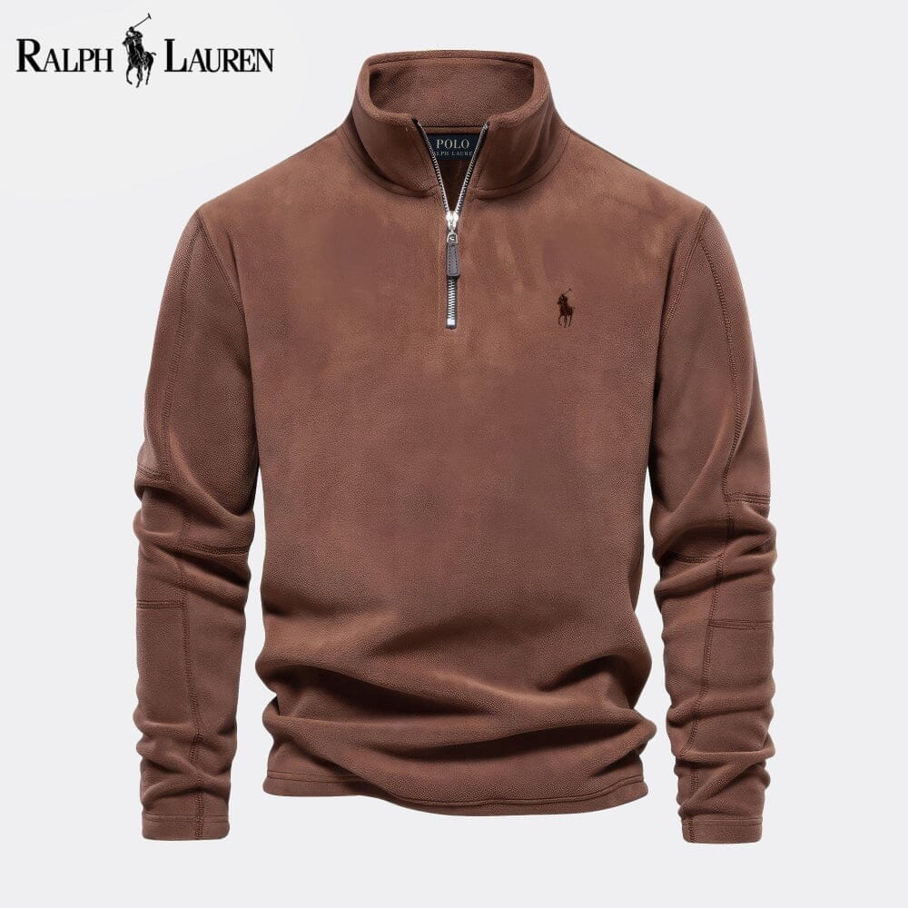 RL Prestige Cable-Knit Wool Knit Sweater Ralph Lauren Adelstein Brown S 