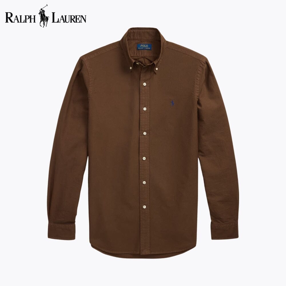 RL Slim Fit Garment-Dyed Oxford Shirt Ralph Lauren Adelstein Grown S 