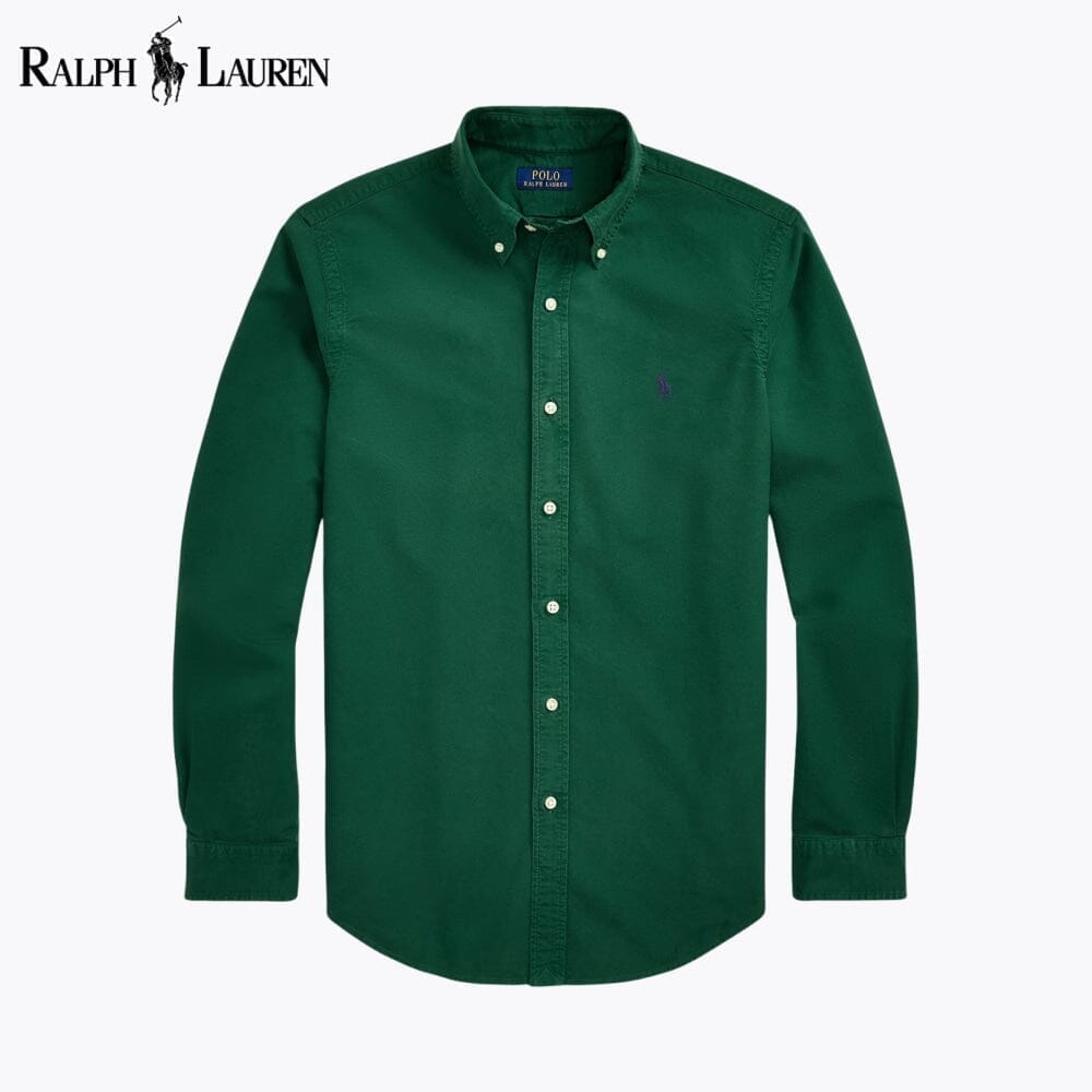 RL Slim Fit Garment-Dyed Oxford Shirt Ralph Lauren Adelstein New Forest S 