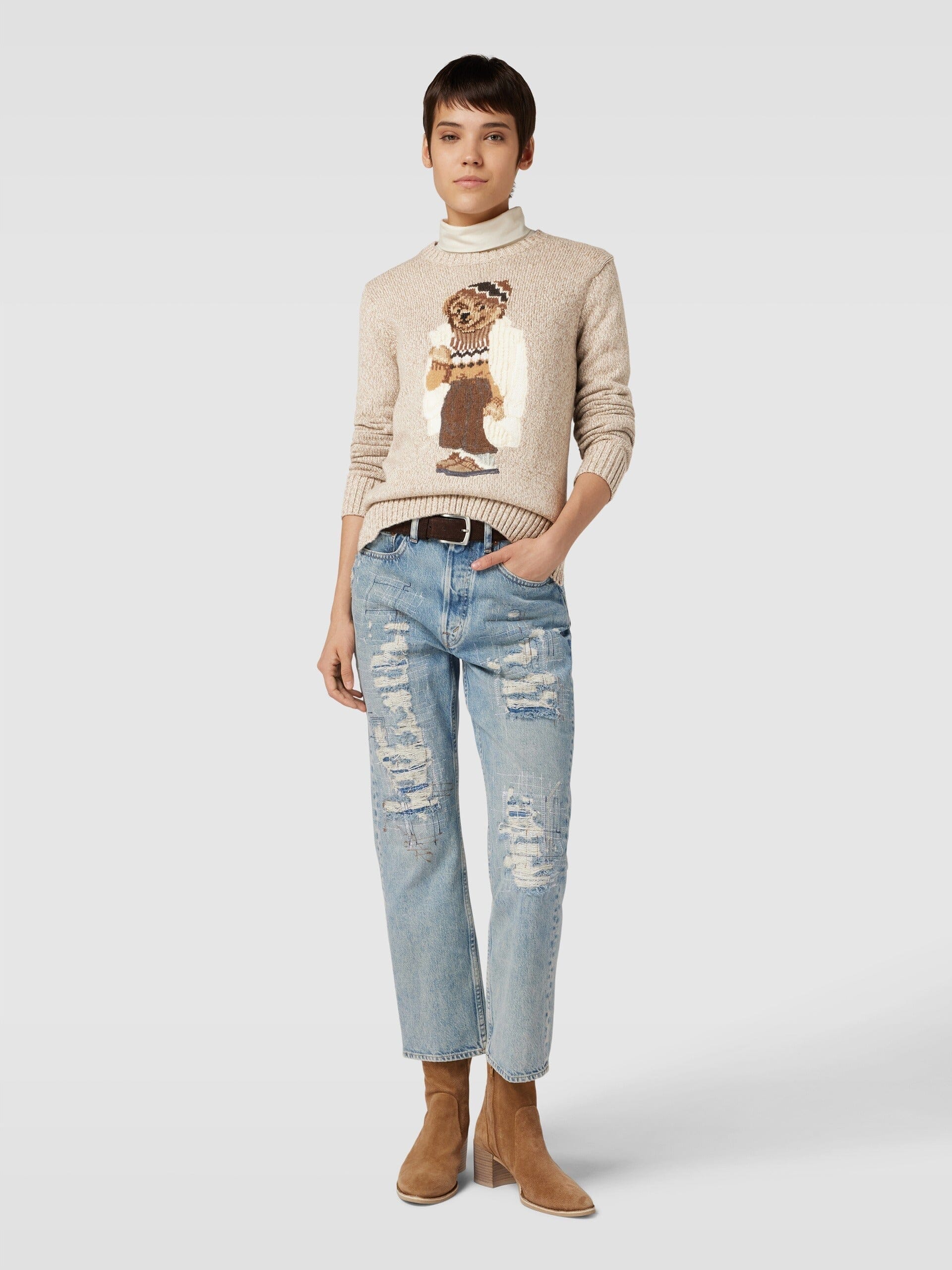 RL Sweater | Bear White Coat Ralph Lauren Adelstein 