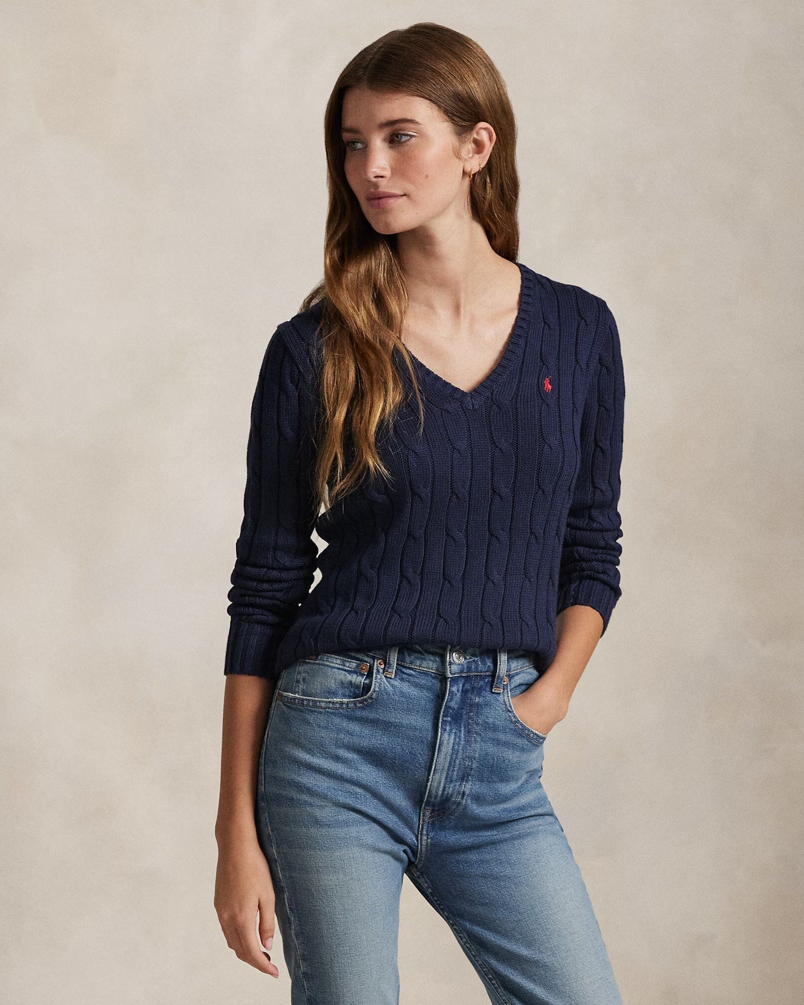 RL Sweater | V-Neck Ralph Lauren Adelstein Navy Blue XS 
