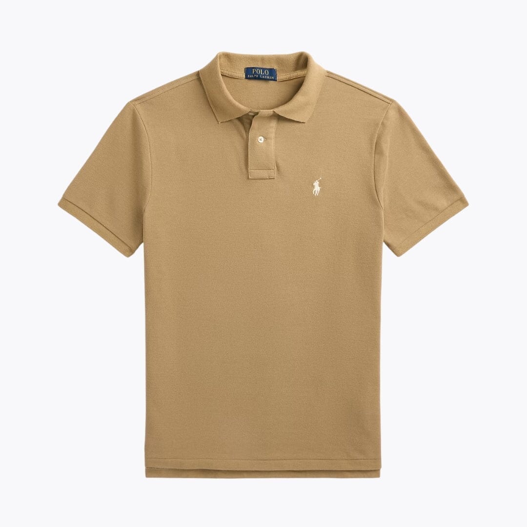RL The Iconic Mesh Polo Shirt Ralph Lauren Adelstein Cafe Tan S 
