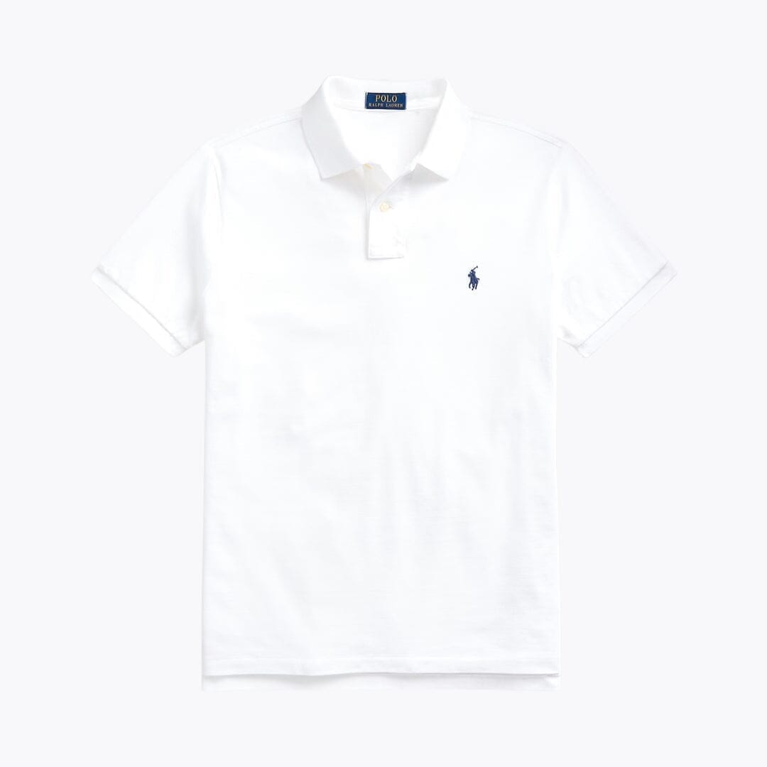RL The Iconic Mesh Polo Shirt Ralph Lauren Adelstein White/Navy S 