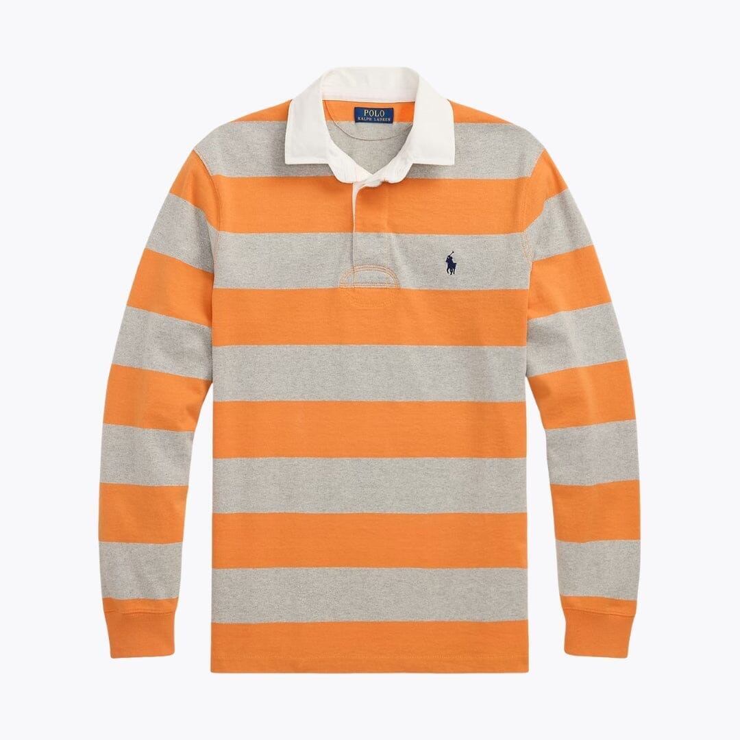 RL The Iconic Rugby Shirt Ralph Lauren Adelstein Bedford Orange/Heather S 