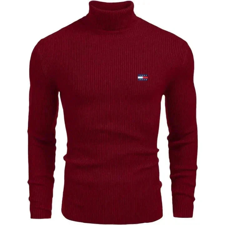 TH Turtleneck Classic Knit Sweater Tommy Hilfiger Adelstein Red S 