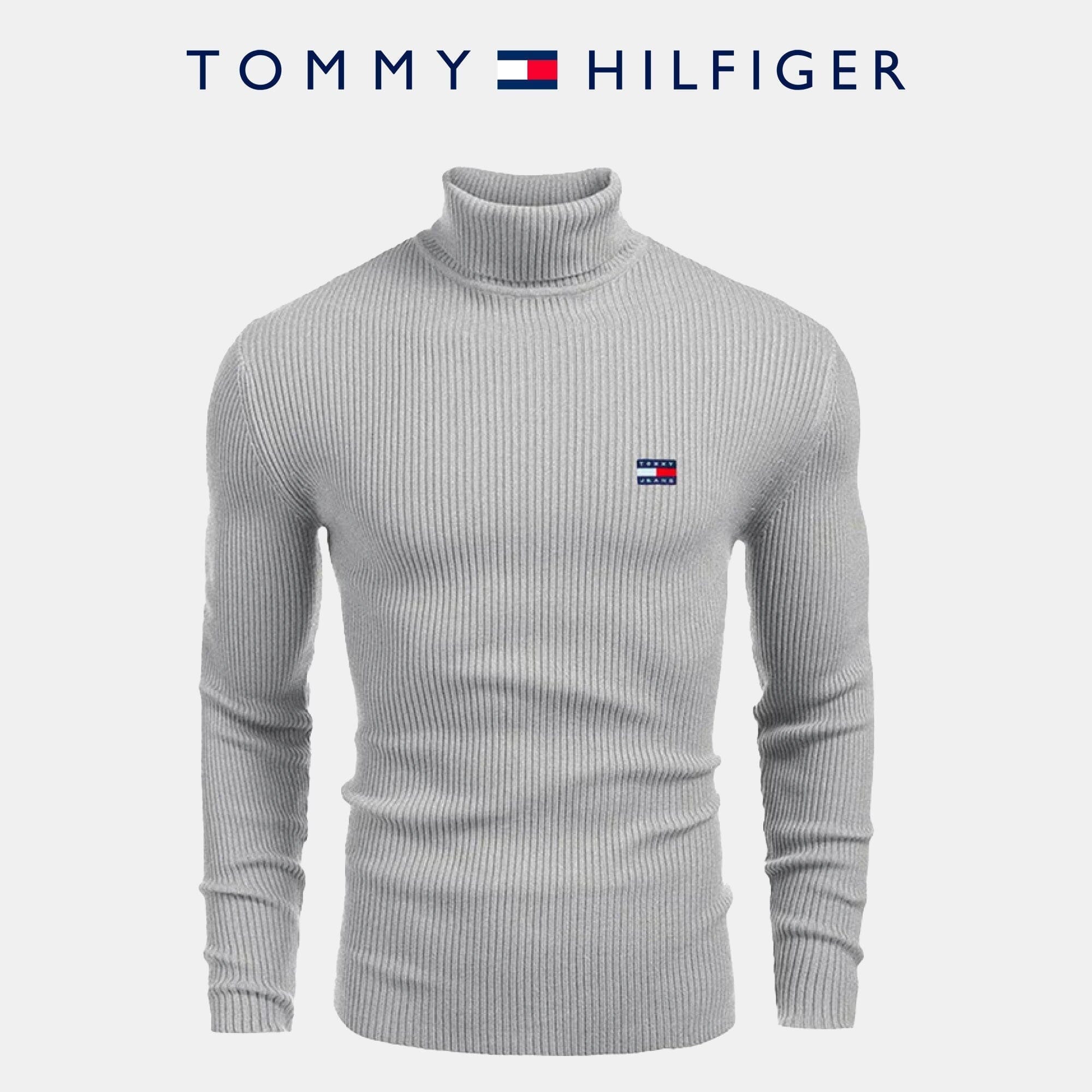 TH Turtleneck Sweater Tommy Hilfiger Adelstein Gray M 