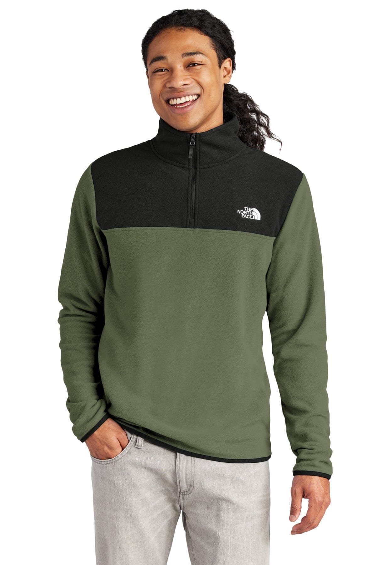 TNF Glacier 1/4-Zip Fleece The North Face Adelstein New Taupe Green/ TNF Black S 