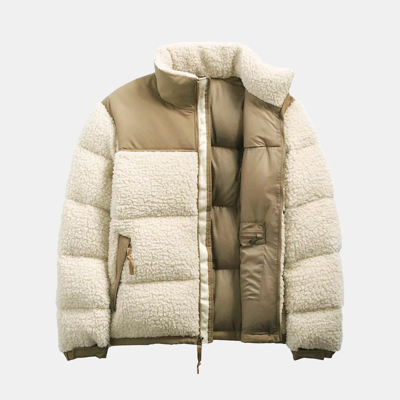 TNF Sherpa Essential Down Puffer Jacket The North Face Adelstein Beige S 