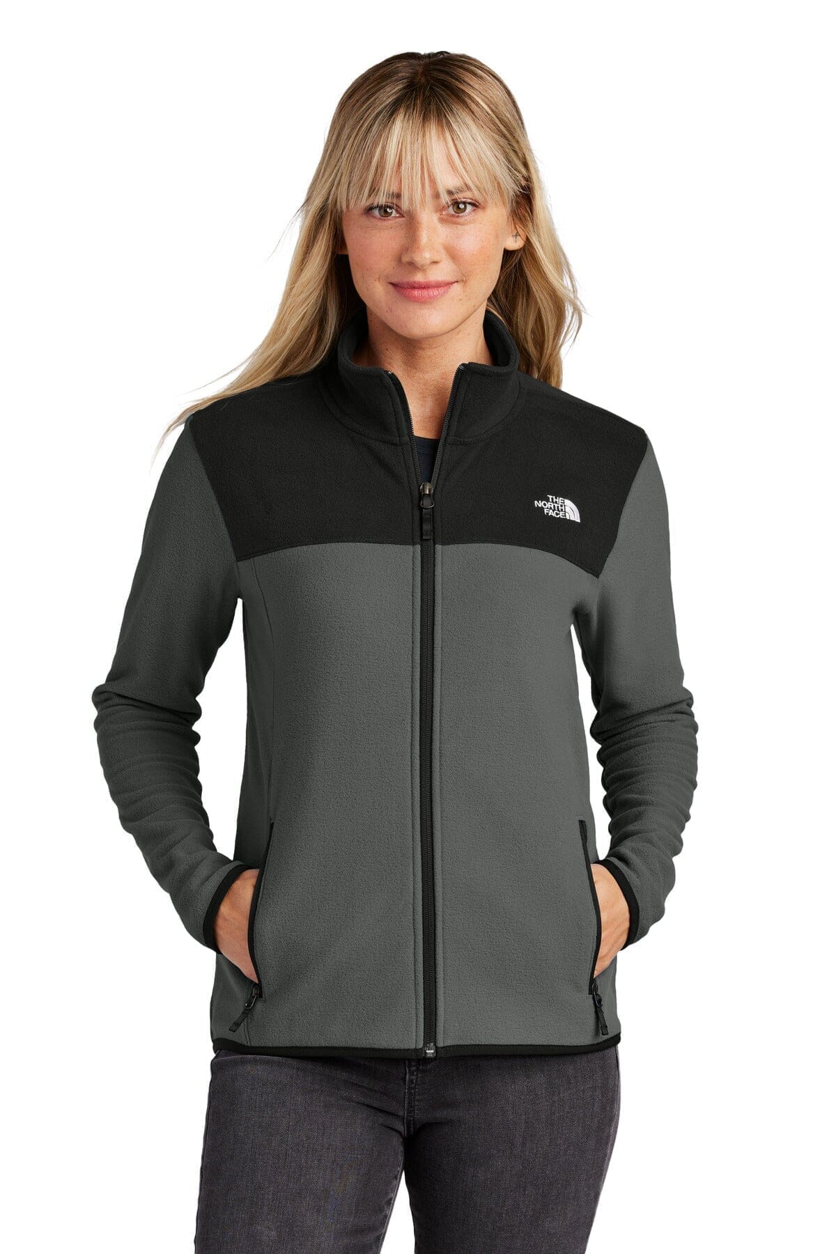 TNF Women's Glacier Full-Zip Fleece Jacket The North Face Adelstein Asphalt Grey/ TNF Black S 