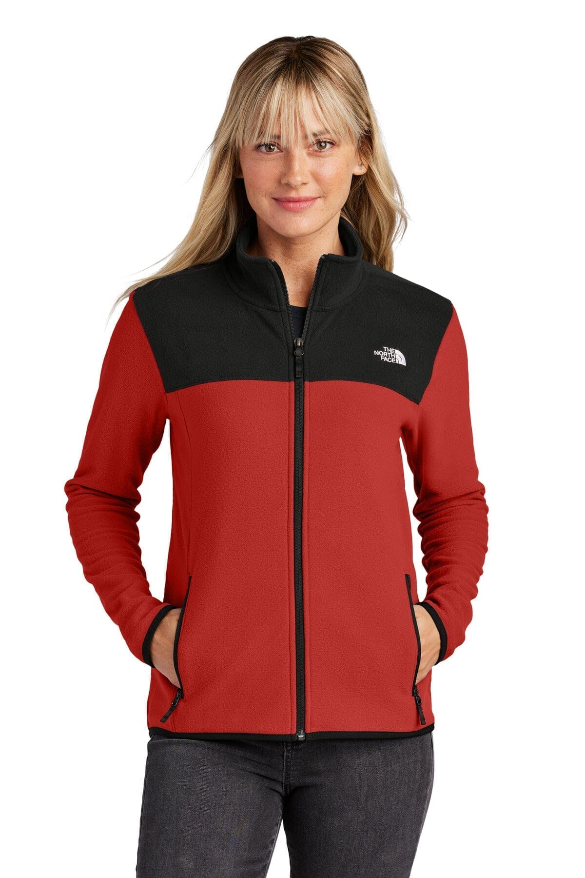TNF Women's Glacier Full-Zip Fleece Jacket The North Face Adelstein Rage Red / TNF Black S 